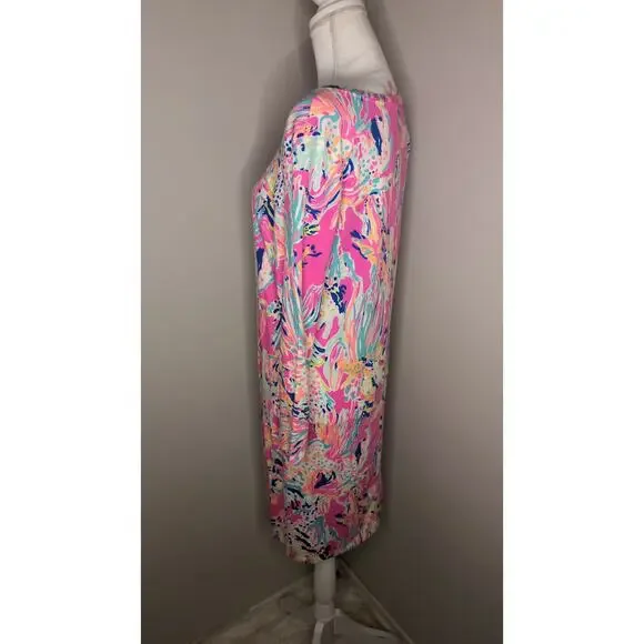 Lilly Pulitzer Devon Tiki Pink Sunken Treasure Shift Dress M - Picture 2 of 7